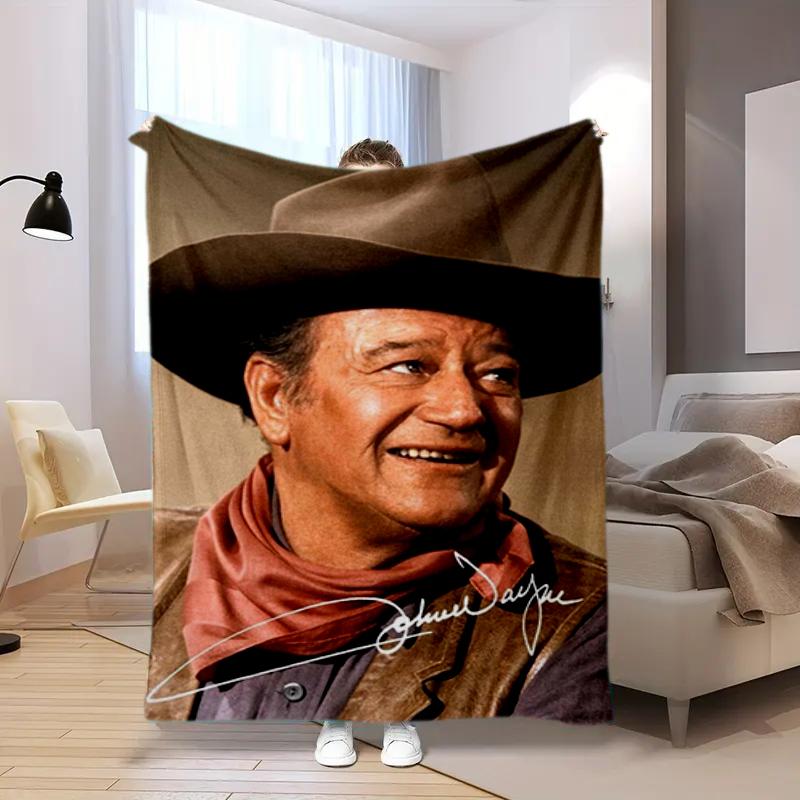 1PC John Wayne Printed Blanket, All Season Lightweight Home Office Outdoor Nap Multifunctional Blanket
