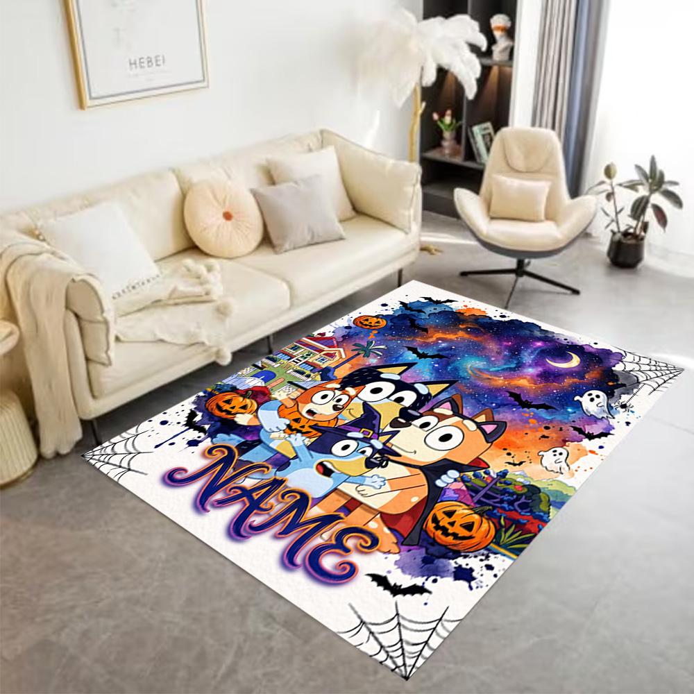Halloween Friends Trick-or-treat Personalized Text Carpet Suitable for Study room Foyer Playrooms Entryway Anti-slip Rug Anime Office Decor