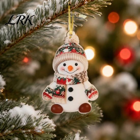 Christmas Tree Decorations Snowman Hanging Ornament, 2D Acrylic Lightweight Pendant, Fade Seasonal Home Resistant Piece for Holiday Party Festive