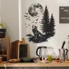 Powerful Lone Wolf Jungle Moon Bedroom Living Room Home Background Beautification and Decoration Wall Stickers