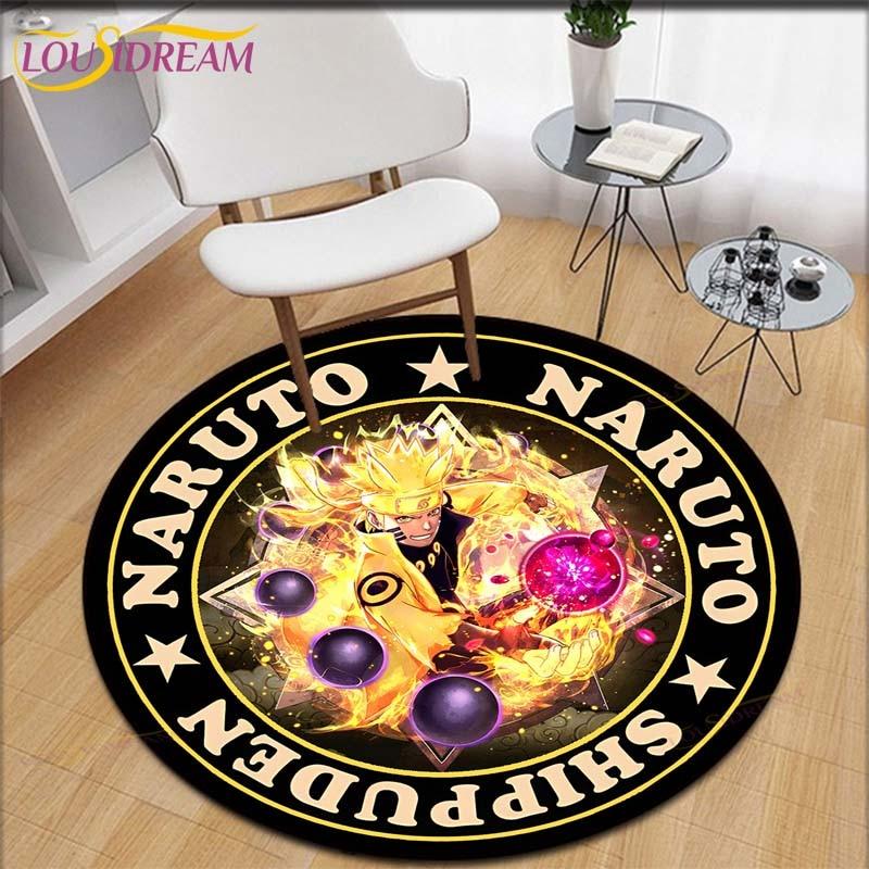 Cartoon Naruto Round Carpet for Living Room Rugs Girls Cosmetics Area Rug Doormat Bedroom Carpet Mat for Children Girls