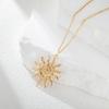 Teamer Spiral Sol Hänge Halsband För Kvinna Guld Färg Rostfritt Stål Choker Vintage Smycken Födelsedagspresent