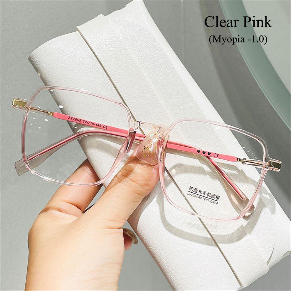 Style Square Oversized Transparent Glasses Nearsighted Glasses Eyewear Myopia Glasses for Women
