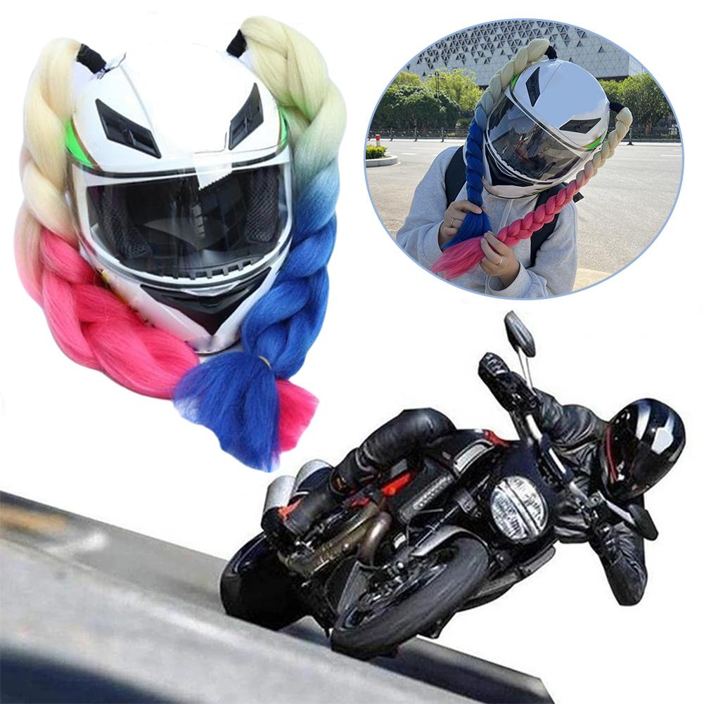 Universal Helmet Decoration Braids Motorcycle Helmet Thick Braid Dreadlocks Ponytail Braid Fashion Helmets Punk Style Hair Decor