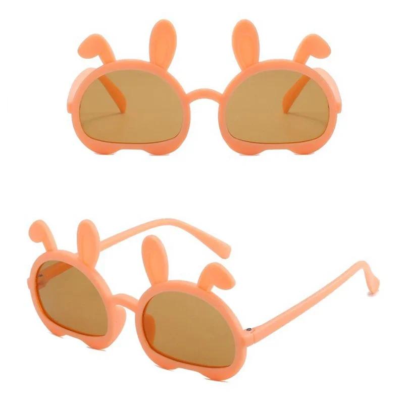 1PC Children Sunglasses 2025 Fashion Oval Rabbit Ears Kids Sun Glasses Boys Girls Goggles Baby Cute Shades UV400 Travel Glasses