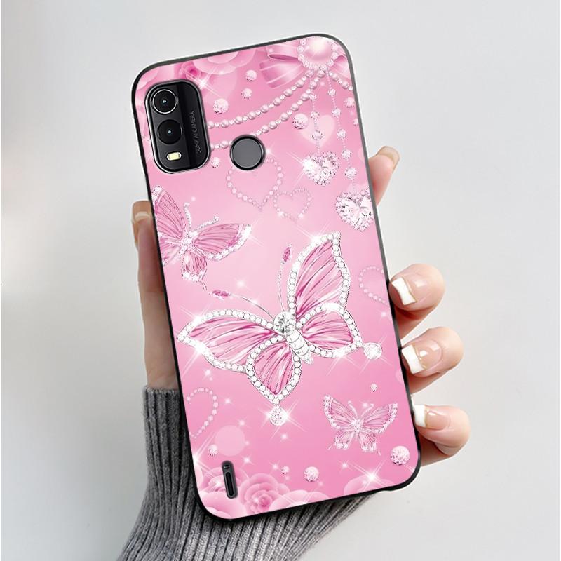For Nokia G11+ G11 G21 Case Couple Fashion Butterfly Flowers Black Soft Silicone TPU Phone Casing For Nokia G11 Plus Back Cover
