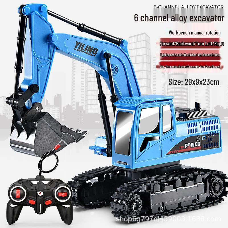 New Remote Control Alloy Excavator Toy for Kids Ages 3-8 - Engineering Vehicle Simulation