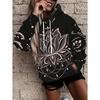 Sudadera con Capucha para Mujer con Estampado de Mandala Étnico, Top de Manga Larga, Tejido de Poliéster