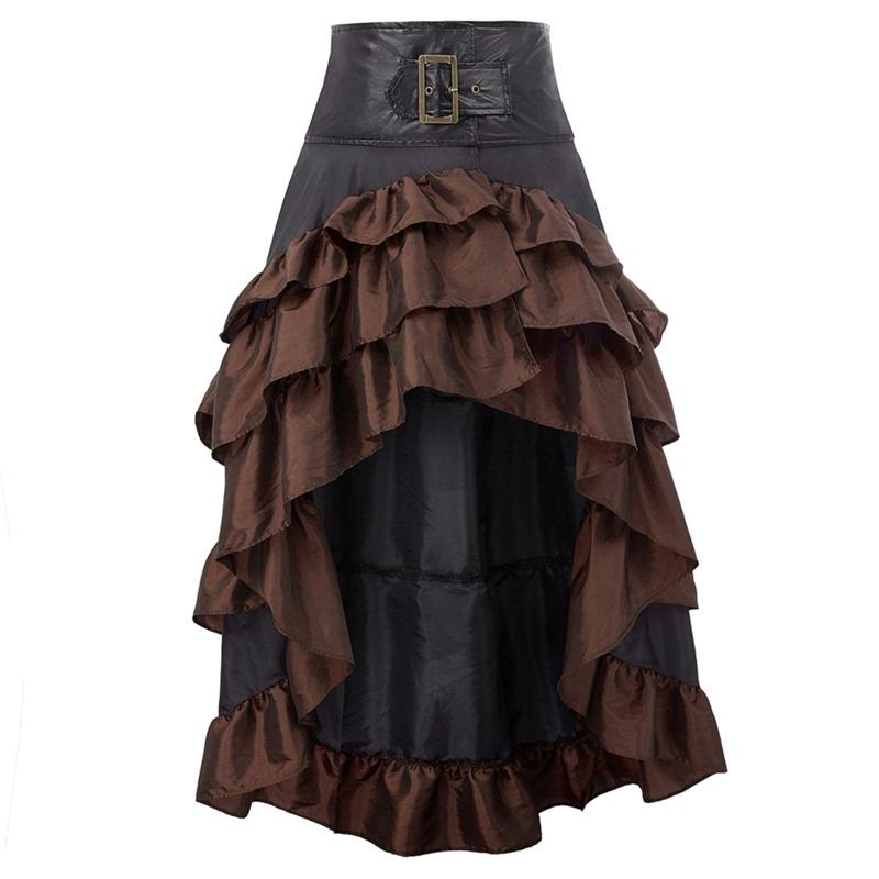 Women's Fashion Medieval Cosplay Costume Gothic Skirt Casual High Low Hem Elegant Dress