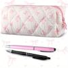 Coquette Bow Pencil Case (1pc) – Pink Cute Pouch, Soft Cotton Storage Bag, Aesthetic Pattern Gift, Women's Makeup & Cosmetic Bag