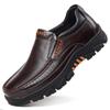 Business Genuine Leather Men Shoes Slip On Loafers Casual Leather Shoes Comfortable Quality Flats Men Shoes Winter Moccasins