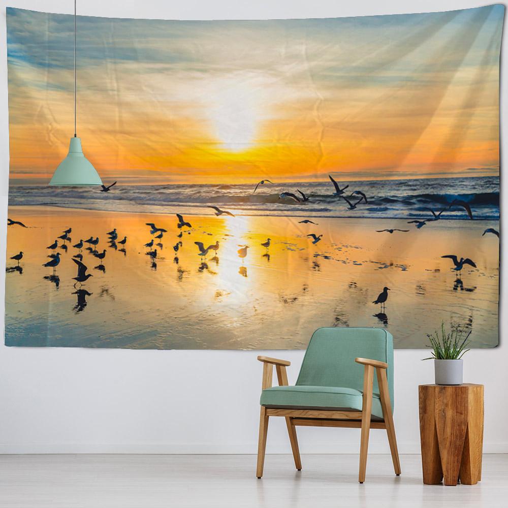 Prachtig natuurlijk landschap tapijt muur hangend strand picknickkleed camping tent slaapmatje woondecoratie