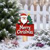 Seasonal Lawn Decor for Christmas Santa Snowman Yard Sign, Wooden Welcome Garden Stake, Weatherproof Stake Outdoor Decoration Pathway Flower Bed Porch