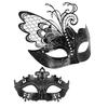 Conjunto de 2 Máscaras de Baile para Homens Mulheres, Cobertura Facial Meia Máscara de Baile com Glitter Máscara de Olho de Borboleta para Fantasia de Halloween