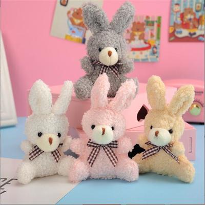 11Cm Cute Plush Sitting Bow Rabbit Plush Animal Buuny Toy Pet Fashion Baby Girl Child Gift Animal Doll Keychain