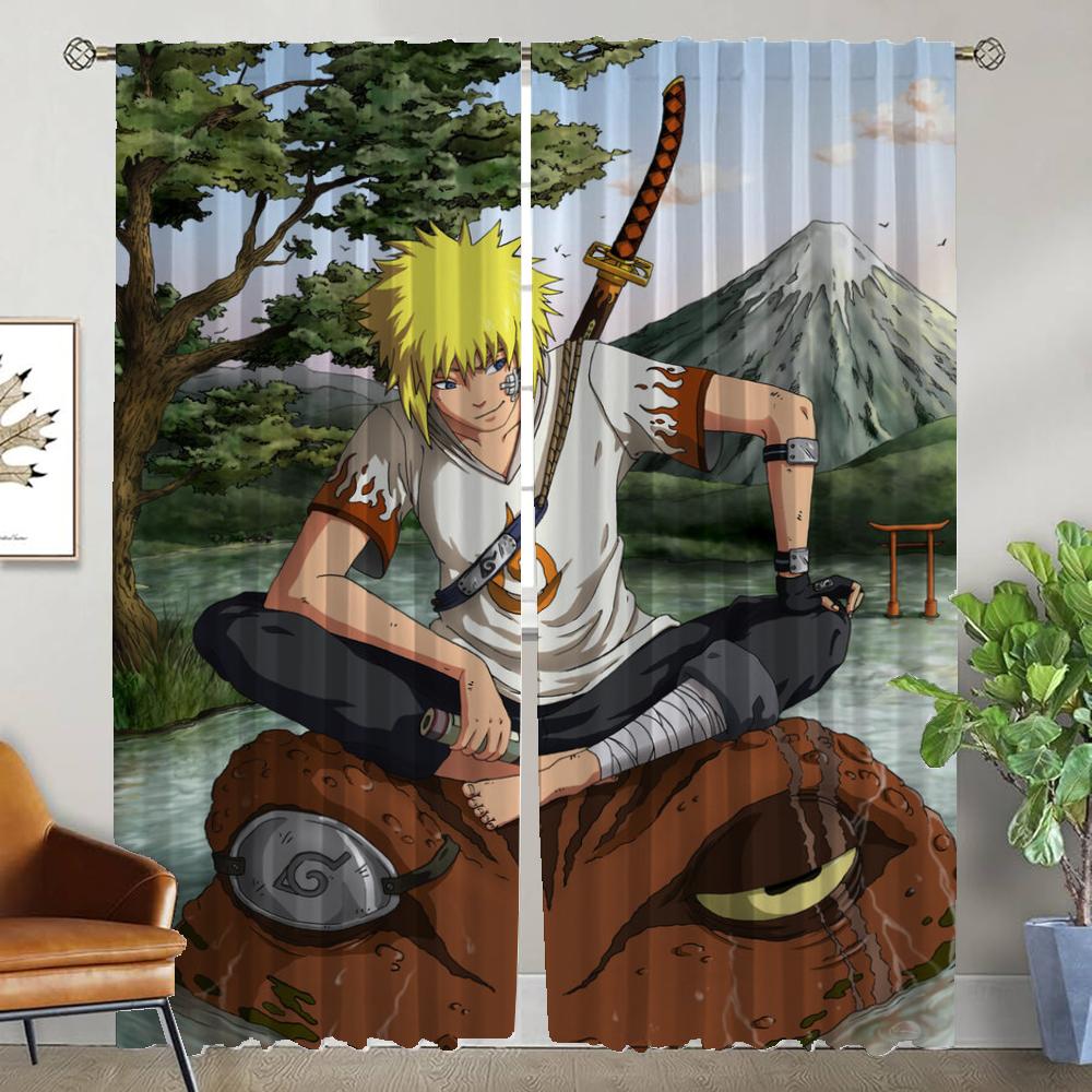 Halloween Decoration N-Narutoes Elegant Room Curtains for Living Room Home Interior Curtains 2 Pieces Partition Shades Curtain