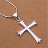 925 Silver Necklace Cute Wedding Party Women Lady Charms Chain Simple Fashion Women Cross Necklac