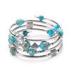 Bohemian Style Natural Turquoise Multi-Layer Wrap Bracelet for Women