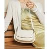 Simple Underarm Bag Women Split Cow Leather Saddle Bags Sewing Solid Color Female Messenger Shoulder Bag