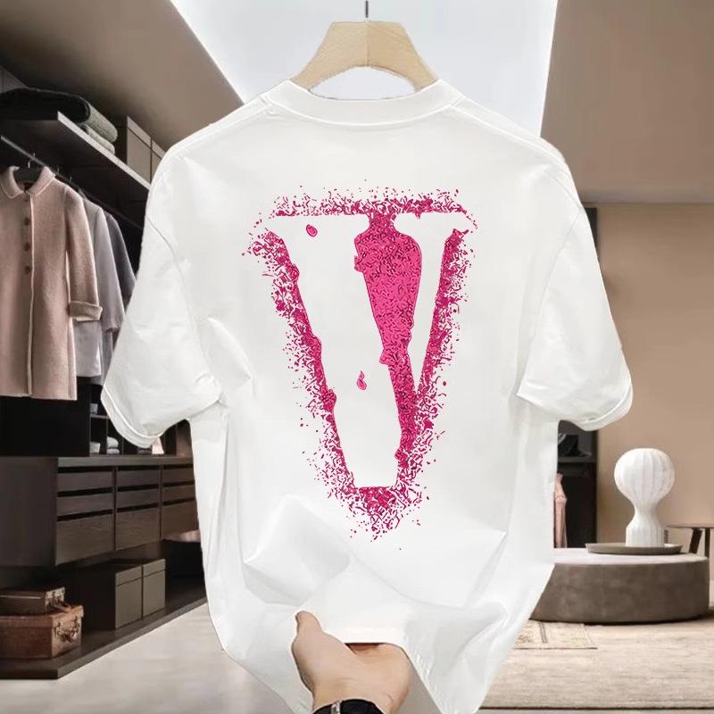 Heavy 100% Cotton Short-Sleeved T-Shirt Men'S Hong Kong Style Trend Printed Half-Sleeved Loose Couple T-Shirt