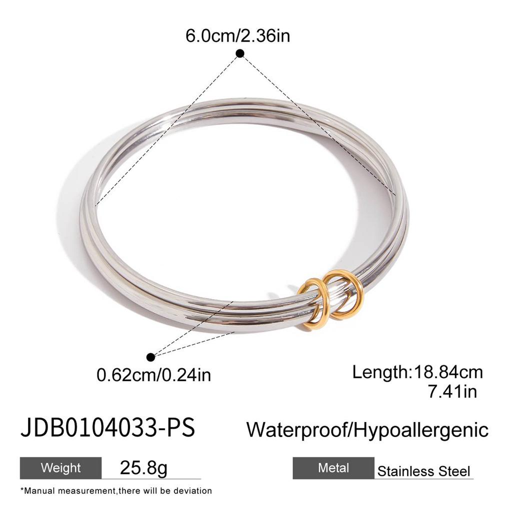Youthway Mixed Color Circle Chain Bracelet For Women Minimalist Gold Plated Stainless Steel Bracelet Fashion Jewelry Gift