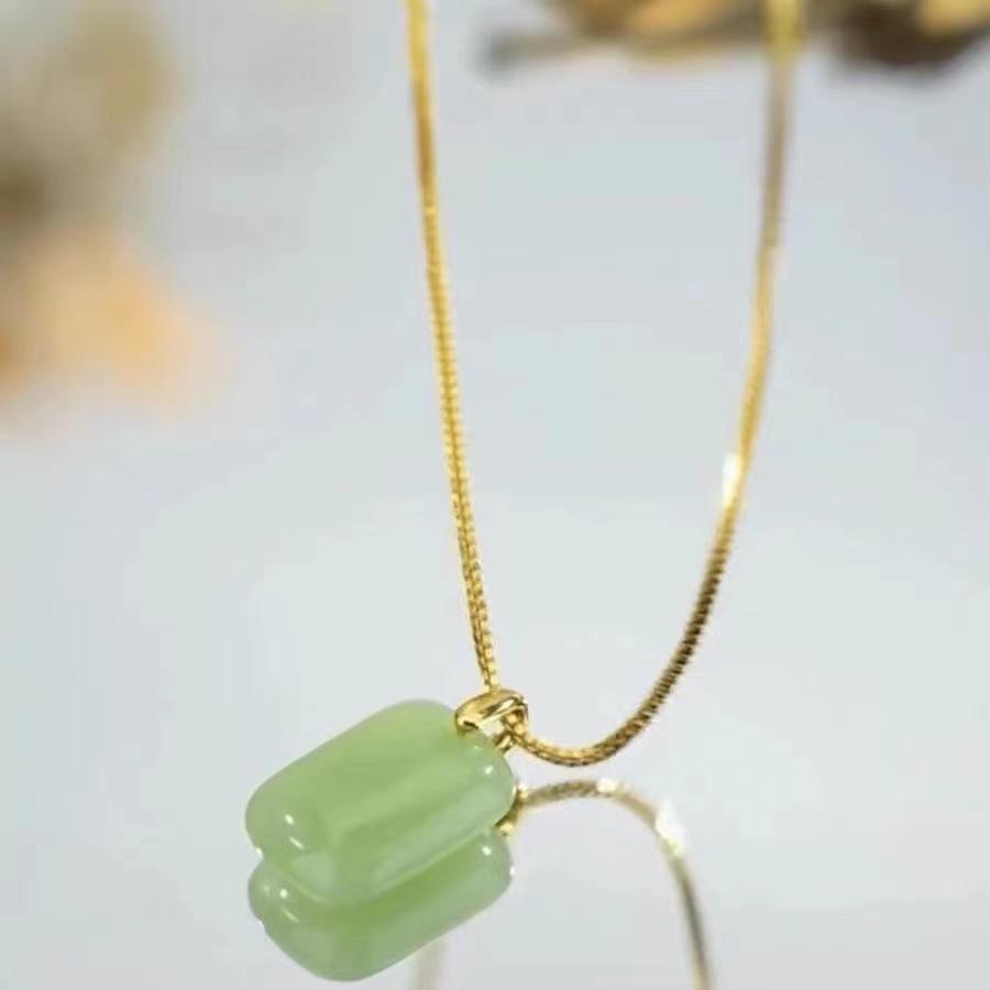Quadratische Halskette Damen Kleiner Anhänger Einfacher Modeschmuck Temperament Sicherheit Schlüsselbein Kette Premium Langlebig