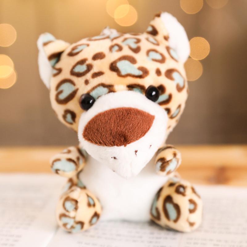 Mini Waldtiere Stoffplüschtier Sitzender Löwe Tiger Elefant Affe Leopard Giraffe Puppe Schlüsselanhänger für Kinder Geburtstagsgeschenke