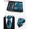 Cozy Up 6 Pieces Set Paisley Men's Tie Including Tie Square Scarf Cuff Tie Clip Gift Box