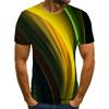 Men'S 3D Color Bar Printed Short Sleeve Personality Trend Casual Sports Crew Neck T-Shirt