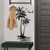 Tropical Coconut Tree and Bird Wall Stickers, Self-adhesive Creative Stickers for The Entrance Wall Decoration