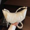 New Niche Design Trend Simple Solid Color Horn Bag Versatile Commuter Fashion Shoulder Messenger Bag Women