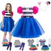 Păpușă Fete Gabby Costum de Îmbrăcat Casă de Păpuși Desen Animat Joc de Rol Seturi 2 Bucăți Rochii din Tulle cu Dungi Joc Copii Temă Joc Rochie