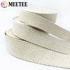 2/5/10M Meetee 10-50mm Beige Cotton Webbing 1.5mm Thick Canvas Ribbon Band for Bags Strap Clothes DIY Sewing Tape Accessories