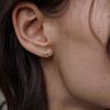 Green [925 Silver] Two.silver.186 / Ribbon Earring (silver)