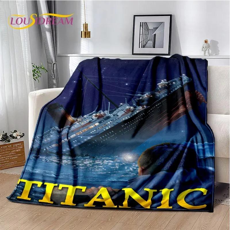 Film Titanic Poster 3D Print Deken, Zachte Plaid voor Huis Slaapkamer Bed Bank Picknick Reizen Kantoor Rust Deksel Deken Kinderen