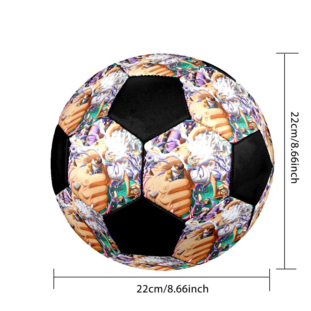 Ballon de Football Coloré Cousu à la Machine PVC Taille 5 Prêt pour l'Entraînement d'Équipe et la Compétition Durable Rebonds Élevés Cadeau Sportif Cool