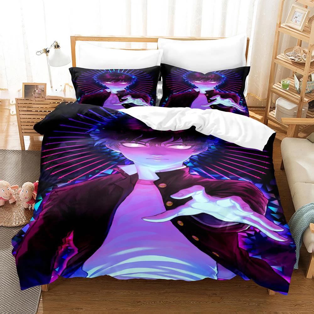 3D Printed Mob Psycho 100 Bedding Set Anime Kageyama Shigeo Duvet Cover set Double Twin Full Queen King Adult Kids Quilt Cover
