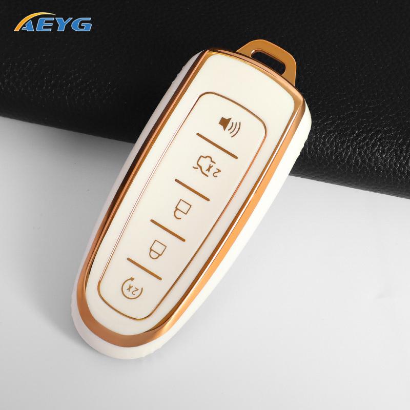 Coque de protection pour clé de voiture Fob Pour Ford Escape Focus C Max Kuga Edge Explorer Taurus Porte-clés Télécommande 5 Boutons Protection