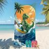 Dinosaur Surfing Quick-Dry Bath Towel Microfiber Fabric Super Absorbent Compact and Lightweight Perfect for Beach Bathroom