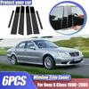 For Mercedes Benz S Class W220 S280 S320 1998~2005 6PCS Window Trim Covers B C Pillars Column Pillar Stickers Auto Accessories