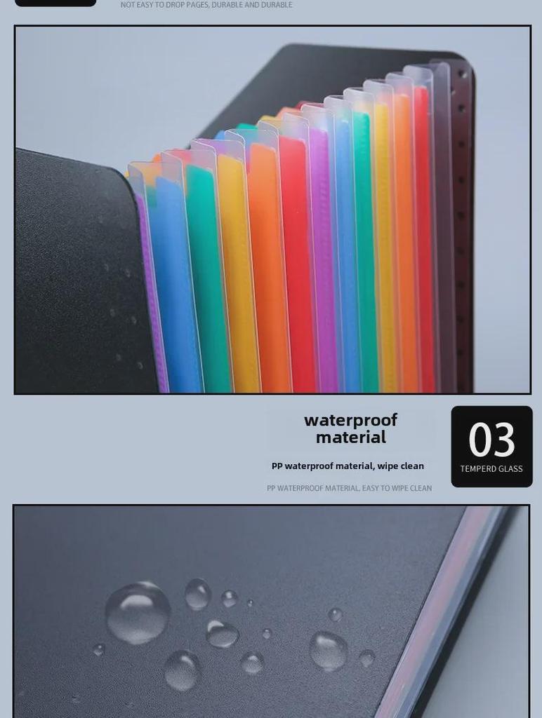 Vertical Accordion Bag with Rainbow Inner Pages - Large Capacity Portable Office Folder