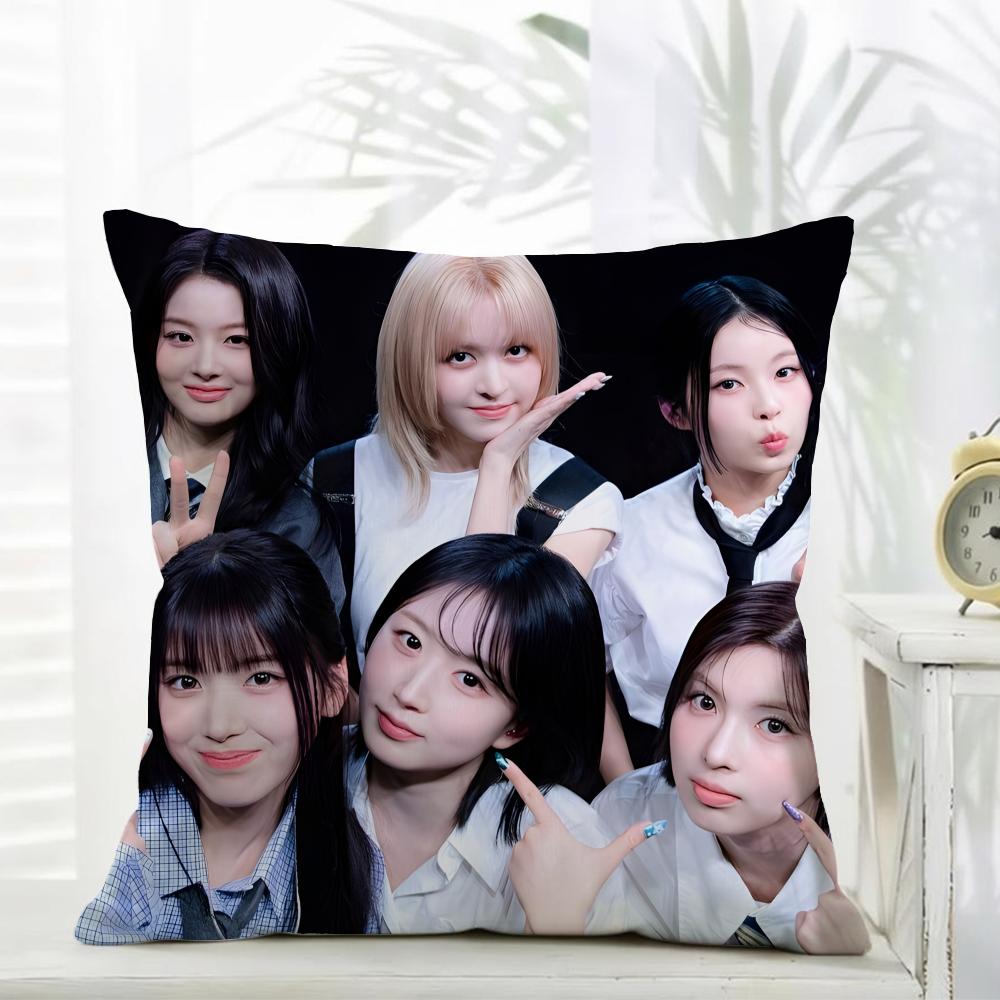 Casual Daily Kpop Girl Group Fans Gift NNMIXX Cushion Cover Daily Washable Linen Pillowcase Soft  for Sofa Bed Home Room Decor