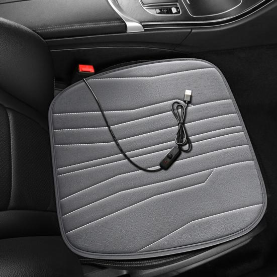 כרית מושב מחוממת 12V לרכב 17.72"x17.72" כרית מגן מושב קצף זיכרון עבה תחתית מונעת החלקה כרית מושב לרכב לשימוש ברכב, במשרד ובבית