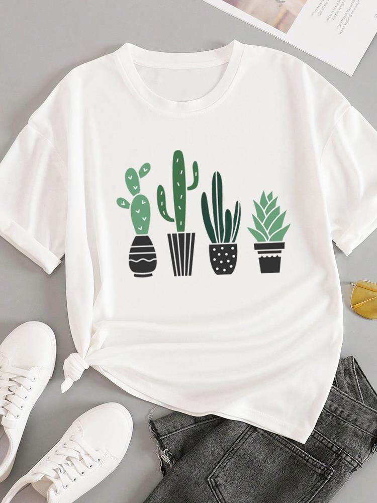 (Asian Size) T-shirts Fashion O-neck Female Letter Lovely 90s Casual Women's Top T Clothing Print Short Sleeve Graphic Tee