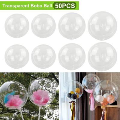 Easy To Inflate Party Balloon Fashion Eco-friendly Transparent Bobo Ball Elastic DIY Decoration Home Decor 50Pcs/Set Create