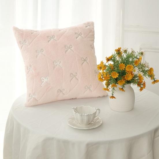 Throw Pillowcase Bowknot Pattern Hidden Zipper Wrinkle Resistant Pillow Cover Bedroom Living Room Sofa Home Decor