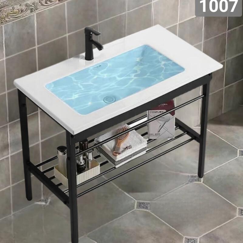 70cm Ceramic Laundry Sink with Stainless Steel Black Bracket