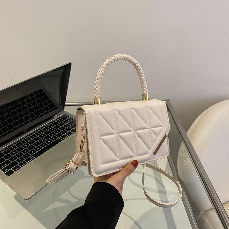 Neue Mode Umhängetasche Karomuster PU-Leder Damen Quadratische Handtaschen Markendesigner Kleine Schwarze Umhängetaschen für Damen