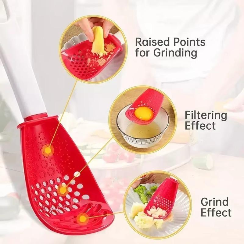 Kitchen Making Tools Multifunctional Cooking Spoon Heat-resistant Hanging Hole Potato Garlic Press Colander Accessories Supplies
