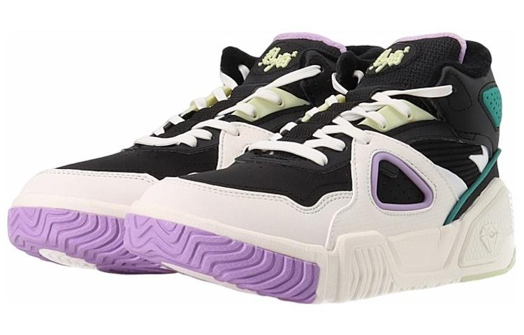 Anta Skate Shoes Women's High-top White/Black/Purple